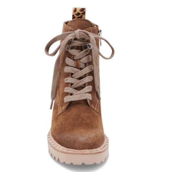 New Hinto Studded Lace-Up Bootie DOLCE VITA Dk Brown Suede 10 M - Picture 4 of 7